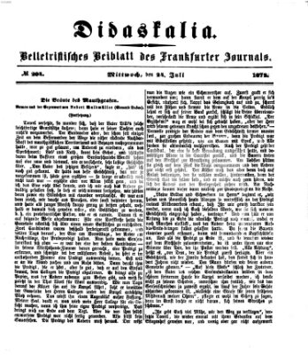 Didaskalia Mittwoch 24. Juli 1872