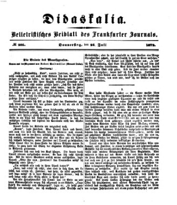 Didaskalia Donnerstag 25. Juli 1872