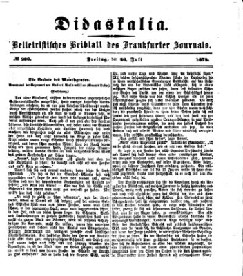 Didaskalia Freitag 26. Juli 1872