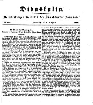 Didaskalia Freitag 2. August 1872