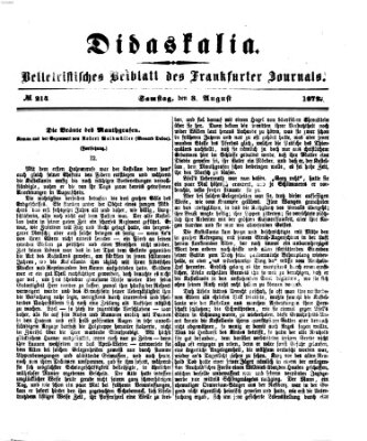 Didaskalia Samstag 3. August 1872