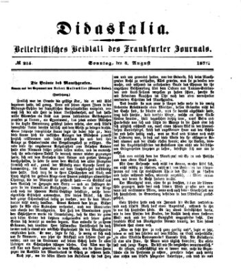 Didaskalia Sonntag 4. August 1872