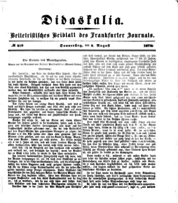Didaskalia Donnerstag 8. August 1872