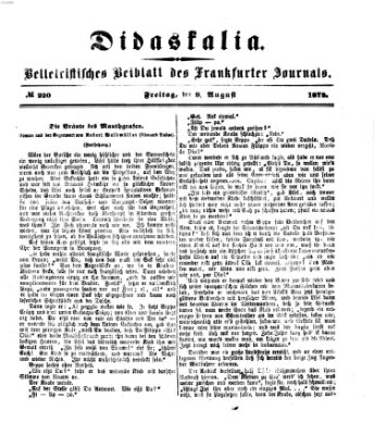 Didaskalia Freitag 9. August 1872