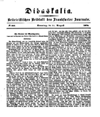 Didaskalia Sonntag 11. August 1872