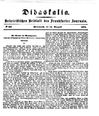 Didaskalia Mittwoch 14. August 1872