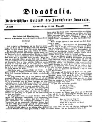 Didaskalia Donnerstag 22. August 1872