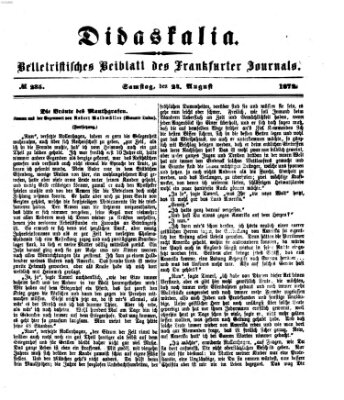 Didaskalia Samstag 24. August 1872