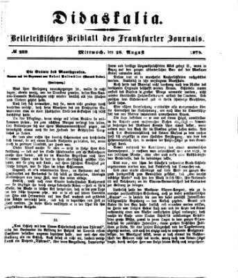 Didaskalia Mittwoch 28. August 1872