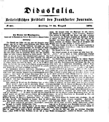 Didaskalia Freitag 30. August 1872