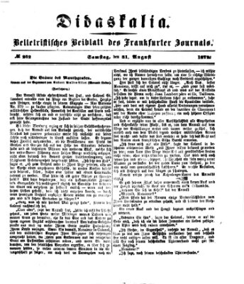 Didaskalia Samstag 31. August 1872