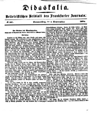 Didaskalia Donnerstag 5. September 1872