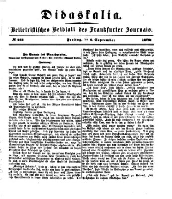 Didaskalia Freitag 6. September 1872