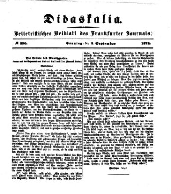 Didaskalia Sonntag 8. September 1872