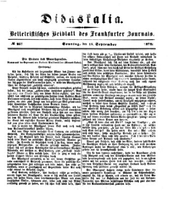 Didaskalia Sonntag 15. September 1872