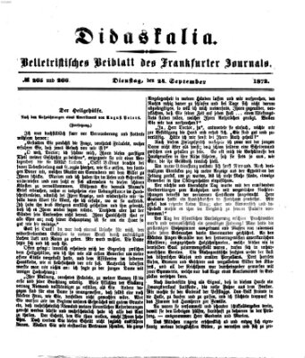 Didaskalia Dienstag 24. September 1872