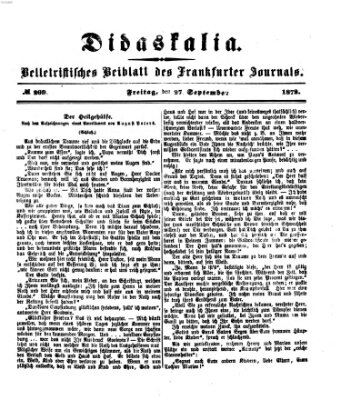 Didaskalia Freitag 27. September 1872