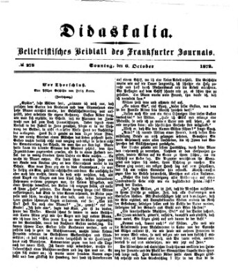 Didaskalia Sonntag 6. Oktober 1872