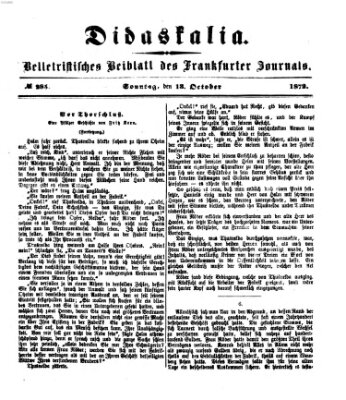 Didaskalia Sonntag 13. Oktober 1872