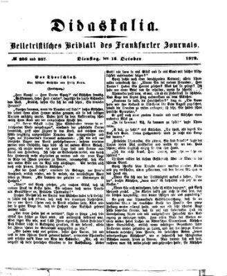 Didaskalia Dienstag 15. Oktober 1872