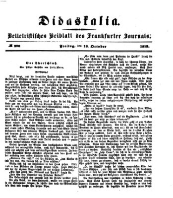 Didaskalia Freitag 18. Oktober 1872