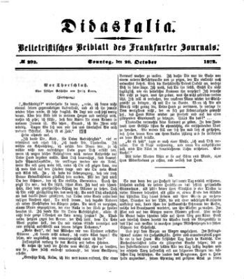 Didaskalia Sonntag 20. Oktober 1872