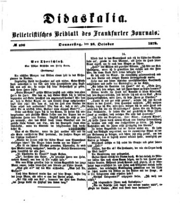 Didaskalia Donnerstag 24. Oktober 1872