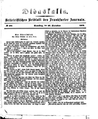 Didaskalia Samstag 26. Oktober 1872