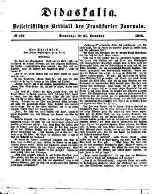 Didaskalia Sonntag 27. Oktober 1872