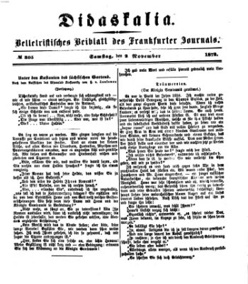 Didaskalia Samstag 2. November 1872