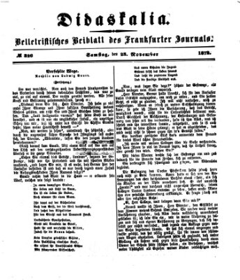 Didaskalia Samstag 23. November 1872