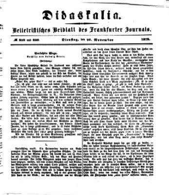 Didaskalia Dienstag 26. November 1872