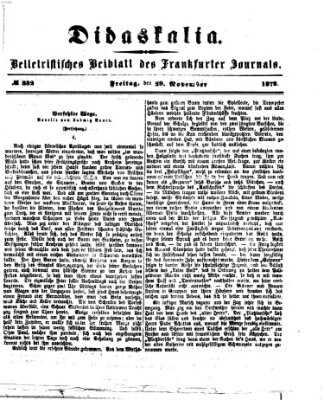 Didaskalia Freitag 29. November 1872