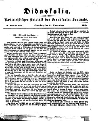 Didaskalia Dienstag 17. Dezember 1872