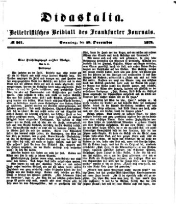 Didaskalia Sonntag 29. Dezember 1872