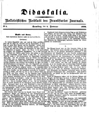 Didaskalia Samstag 4. Januar 1873