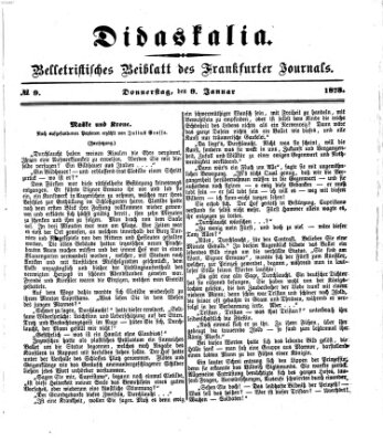 Didaskalia Donnerstag 9. Januar 1873