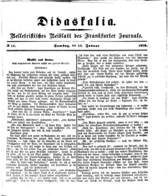 Didaskalia Samstag 11. Januar 1873