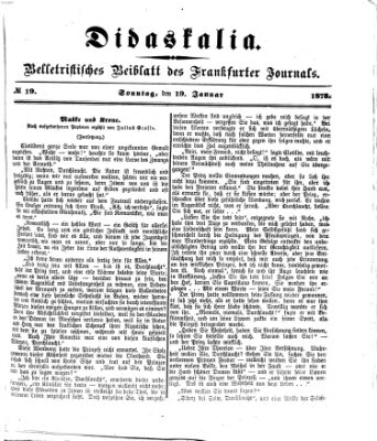 Didaskalia Sonntag 19. Januar 1873