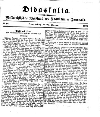 Didaskalia Donnerstag 23. Januar 1873