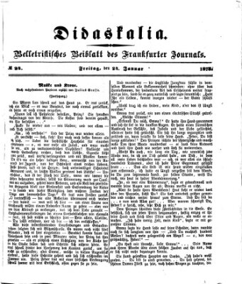 Didaskalia Freitag 24. Januar 1873