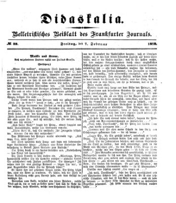 Didaskalia Freitag 7. Februar 1873