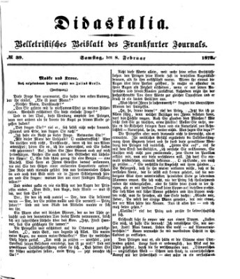 Didaskalia Samstag 8. Februar 1873