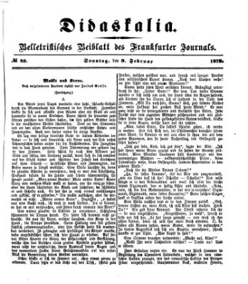 Didaskalia Sonntag 9. Februar 1873