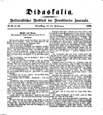 Didaskalia Dienstag 18. Februar 1873