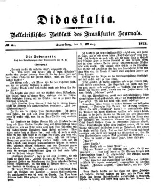 Didaskalia Samstag 1. März 1873