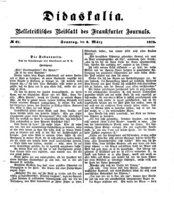 Didaskalia Sonntag 2. März 1873