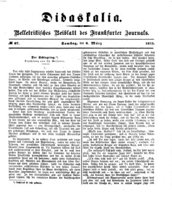 Didaskalia Samstag 8. März 1873