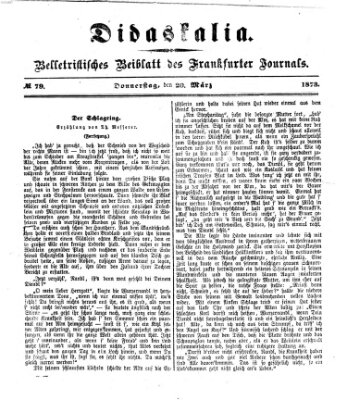 Didaskalia Donnerstag 20. März 1873