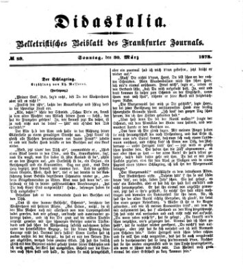 Didaskalia Sonntag 30. März 1873